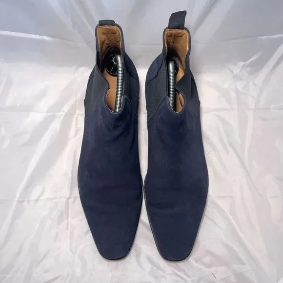 Paul Smith Gerald Chelsea Boots Mens Size 10 Navy Blue Suede Leather Dress - Picture 6 of 12